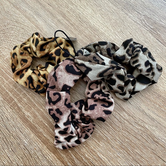 NWT nOir Jewelry Ombre Leopard Scrunchies - Picture 3 of 4